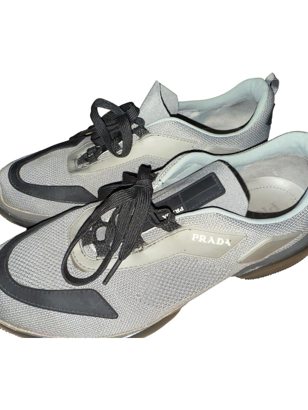 Prada Cloudburst Gray & Black Knit Men’s Sneakers